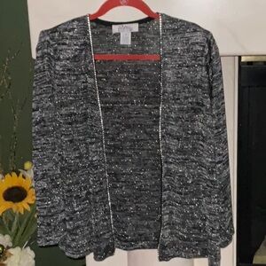 Patra Women Petite 14 Lightweight Metallic Shimmer Evening Cocktail Party Jacket